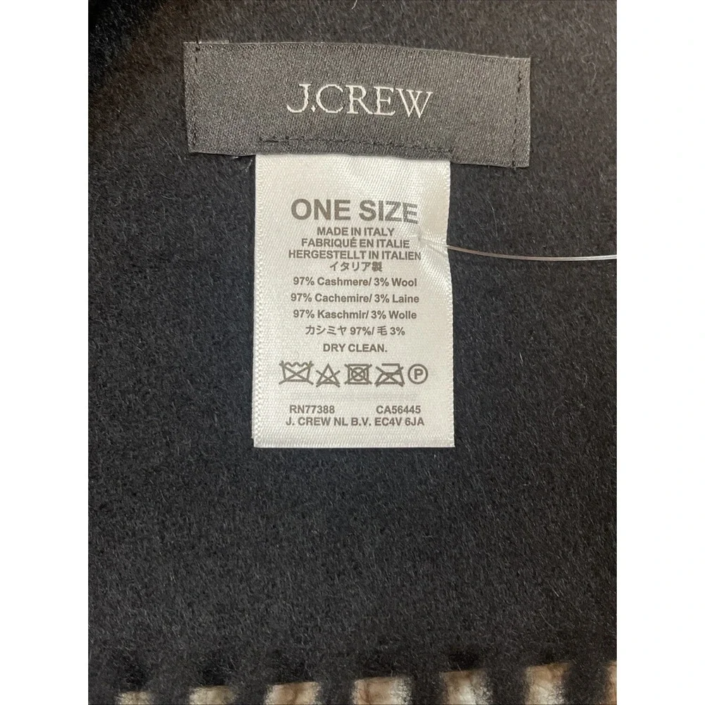 J. CREW Cashmere Blend Black Scarf NWT